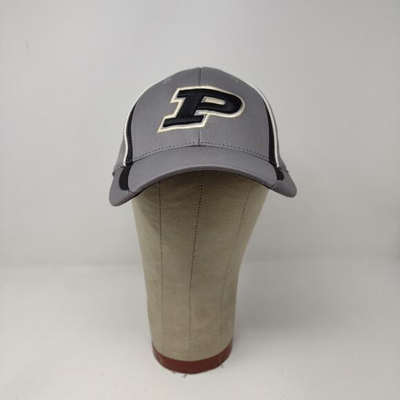 Captivating Purdue Boilermakers Hat Gray Black Stripes Embroidered Logo Train - Picture 2 of 13